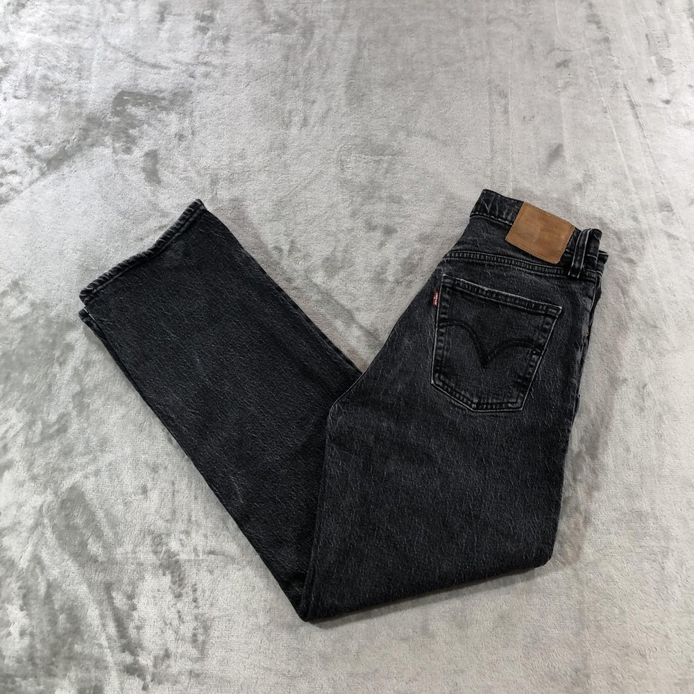 Levi's Jeans Womens 26 High Rise Black Ribcage Straight Ankle Button Fly